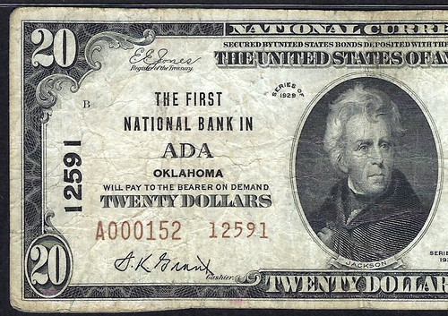 1929 20 type - ok, $20